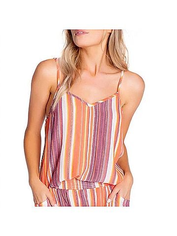 P.J. Salvage Slow Jams Stripe Tank in Pink Multi (view 2)
