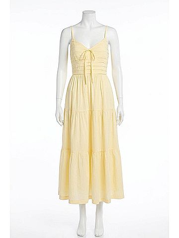 Mine Solana Midi Dress in Butter Yellow (view 1)