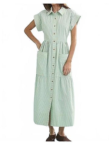 Hunter Bell Sarah Midi Shirt Dress in Saltwater (view 2)