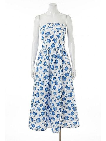 Shoshanna Dana Maxi Dress in Ivory/Cobalt (view 1)