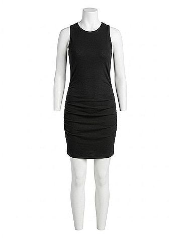 Red Haute Ruched Mini Dress in Black (view 1)