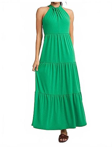 Gilli Serenity Halter Dress in Green (view 2)