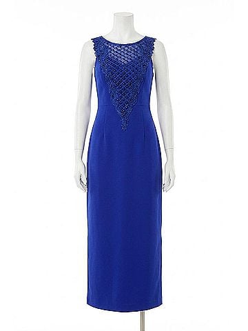 Sue Wong Sleeveless Beaded Scuba Dress in Cobalt (view 1)
