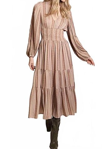 Traffic People Folklore Frailty Whisper Dress in Brpwn (view 2)