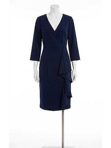 Eliza J V-Neck Midi Dress in Navy (view 1)