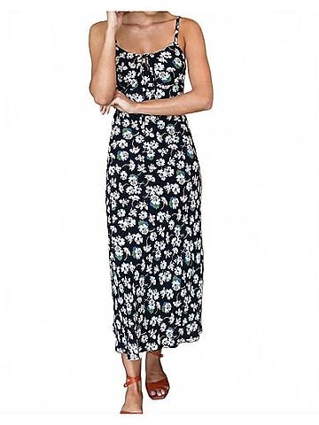 Emerson Fry Amy Bias Sundress in Vita Flowers Noir (view 2)