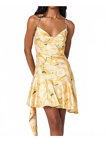 Astr Paloma Mini Dress in Tangerine Floral (view 2)