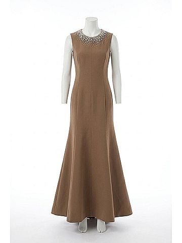 Catherine Regehr Serena Embellished Gown in Cafe (view 1)