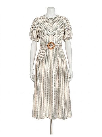 Shoshanna Jessie Midi Dress in Multi Stripe (view 1)