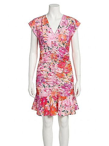 Hale Bob Day Shirred Jersey Dress in Pink (view 1)