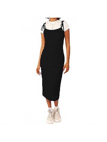 Toby Heart Ginger Midday Midi Dress in Black (view 2)