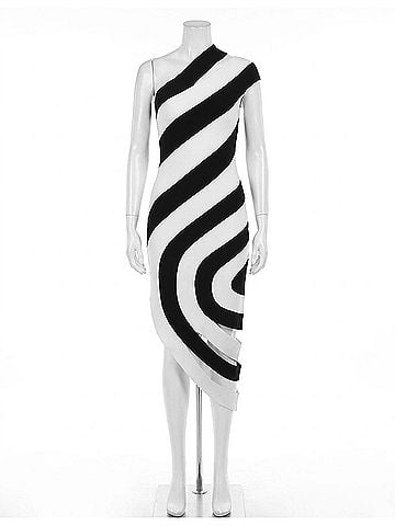 Et Ochs Women's Stellan Knit Midi Dress in Black / White (view 1)