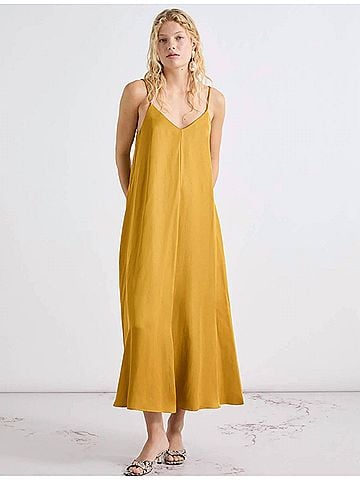 Marella Voliera Midi Dress in Cognac (view 2)