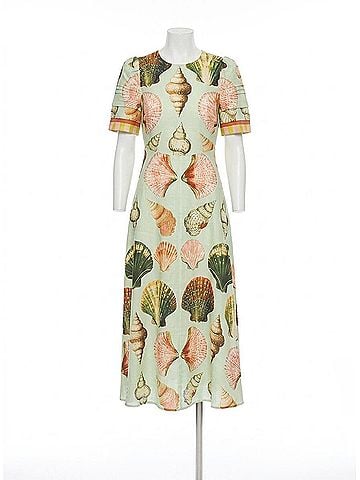 Hunter Bell Casey Midi Dress in Somers Shell Mint (view 1)