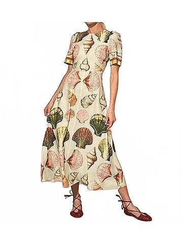 Hunter Bell Casey Midi Dress in Somers Shell Mint (view 2)