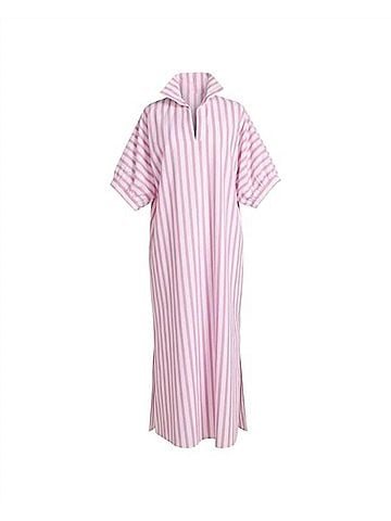 Adrienne Women's Blakely Ten Stripe Dress in Pink (view 1)