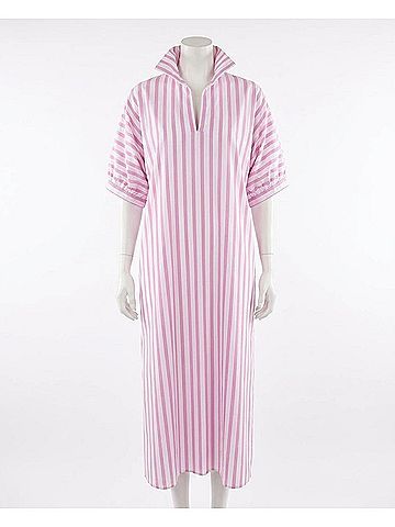 Adrienne Women's Blakely Ten Stripe Dress in Pink (view 2)