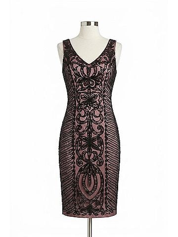 Sue Wong Sleeveless Embroidered Swirl Party Dress in Black Rose (view 1)