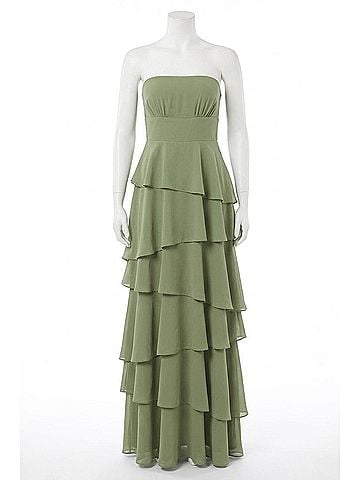 Lulus Gorgeous Essence Strapless Tiered Maxi Dress in Sage (view 1)