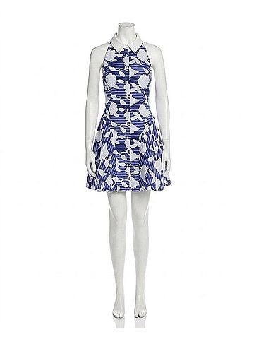 Milly Maxine Floral Embroidered Mini Dress in Blue White (view 1)