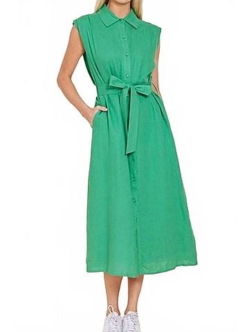 Dolce Cabo Courtney Midi Dress in Green (view 2)