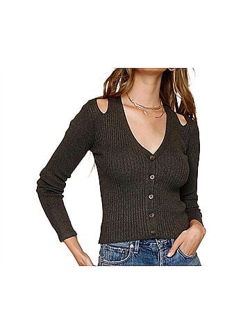 Heartloom Amity Cardi Ribbed Sweater in Galaxy (view 2)