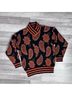 Obermeyer Paisley Orange Black Pullover Sweater Size M - photo 4