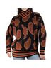 Obermeyer Paisley Orange Black Pullover Sweater Size M - photo 7