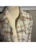 Goodnight Macaroon Plaid Tan Ivory Jacket Size L - photo 3