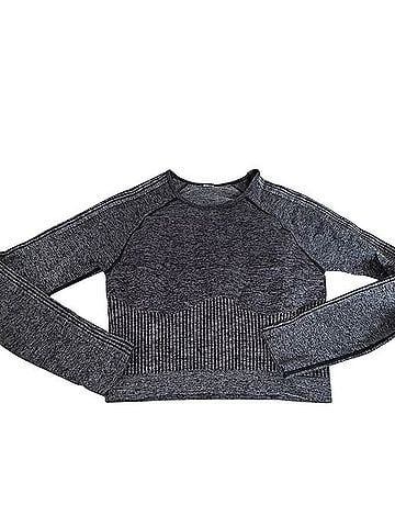 Fabletics Seamless Long Sleeve Crop Workout Top Long Sleeve T-Shirt (view 2)