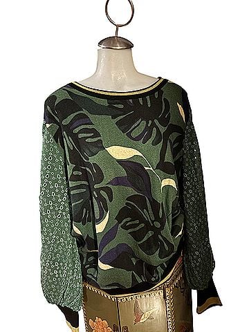 Blank London botanical palm knit print Pullover Sweater (view 1)