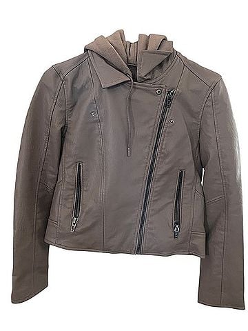 Blank NYC Hooded Leather Moto Jacket Jacket (view 1)