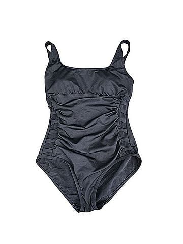 TYR Durafast Elite Solid Black Lattice Controlfit One Piece Swimsuit (view 2)