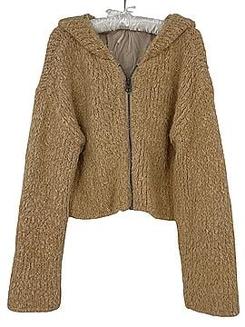 Free People 2020 NWOT FP Heaven Sent Fuzzy Teddy Bear Cropped Hoodie Y2K Boho Chic Penny Lane Afghan Coat 70s Jacket (view 1)