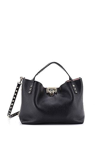 Valentino Garavani Rockstud Convertible Flip Lock Tote Leather Small (view 1)