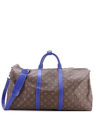Louis Vuitton Keepall Bandouliere Bag Monogram Canvas with Coquelicot Leather Trim 50 (view 1)