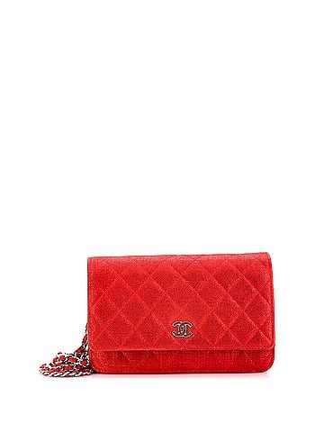Chanel Wallet on Chain Quilted Glitter Fabric (view 1)