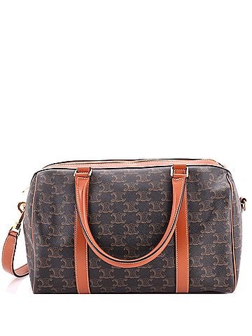 Céline Boston Bag Triomphe Coated Canvas Large (view 1)