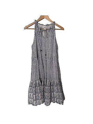 Calypso St. Barth Nautical Striped Cotton Tiered Dress Casual Dress (view 1)