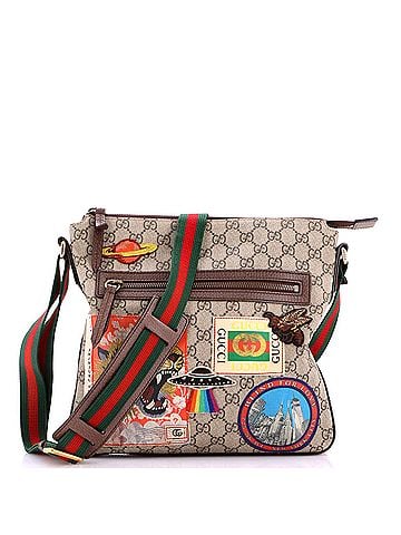 Gucci Courrier Zip Messenger GG Coated Canvas with Applique Medium (view 1)