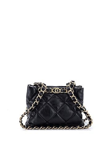 Chanel CC Bar Chain Handle Shopping Tote Quilted Lambskin Small (view 1)