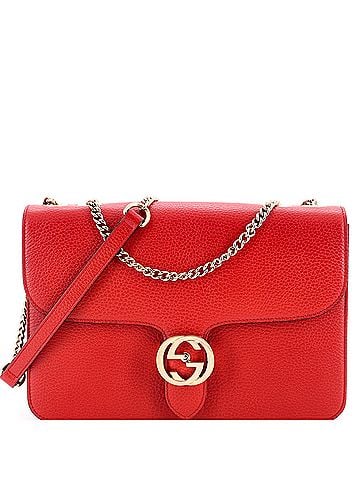 Gucci Interlocking Shoulder Bag Leather Medium (view 1)