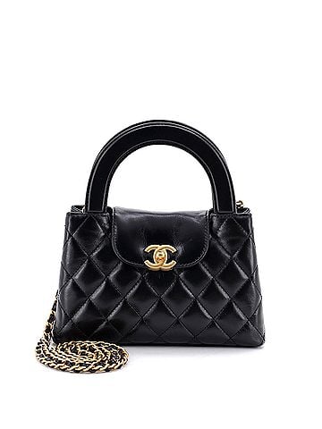 Chanel Kelly Top Handle Shopping Bag Quilted Shiny Aged Calfskin Mini (view 1)