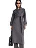 Aligne Charcoal Gray Wool Belted Trench Coat Trenchcoat - photo 2