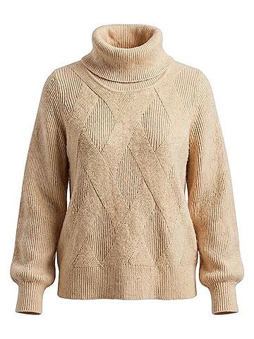 Calvin Klein Cable-Texture Turtleneck Sweater Turtleneck Sweater (view 2)