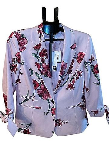 Anne Klein Floral Blazer With Tie Sleeves Blazer (view 1)