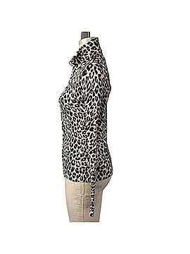 Boston Proper Leopard Zip-Front Cardigan Casual Sweaters (view 2)