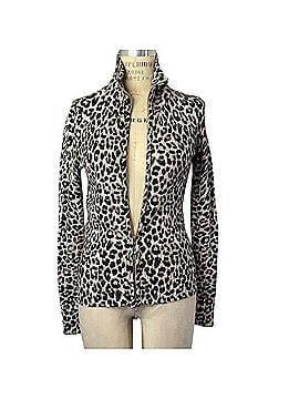 Boston Proper Leopard Zip-Front Cardigan Casual Sweaters (view 1)