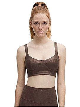 Lululemon Athletica Everlux™ Longline Workout Bra Faux Leather Top (view 1)