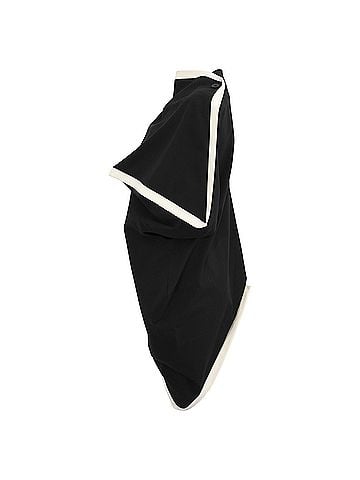 Issey Miyake Issey Miyake Pleated Asymmetric Wrap Top in Black Polyester (view 2)